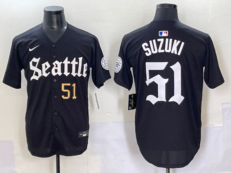 Men 2025 Seattle Mariners #51 Suzuki Five generations Joint Name Nike MLB Jersey style 6->seattle mariners->MLB Jersey
